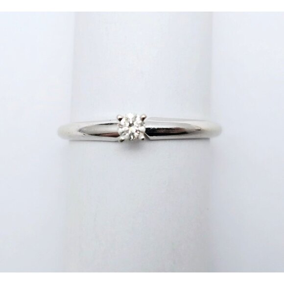 Unique 14K Solid White Gold Wedding Engagement Solitaire Round Cut Diamond Ring - Picture 7 of 16